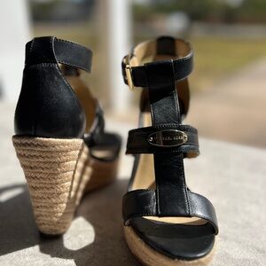 Michael Kors Black Wedge Sandals